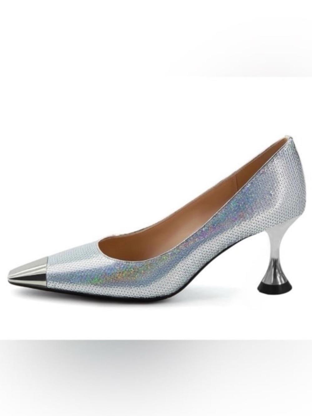Findvell Strapless Pump - Silver Sequin - 6